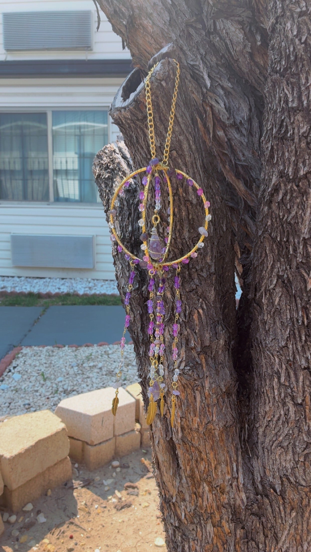 "Amethyst Dreams Teardrop Suncatcher"