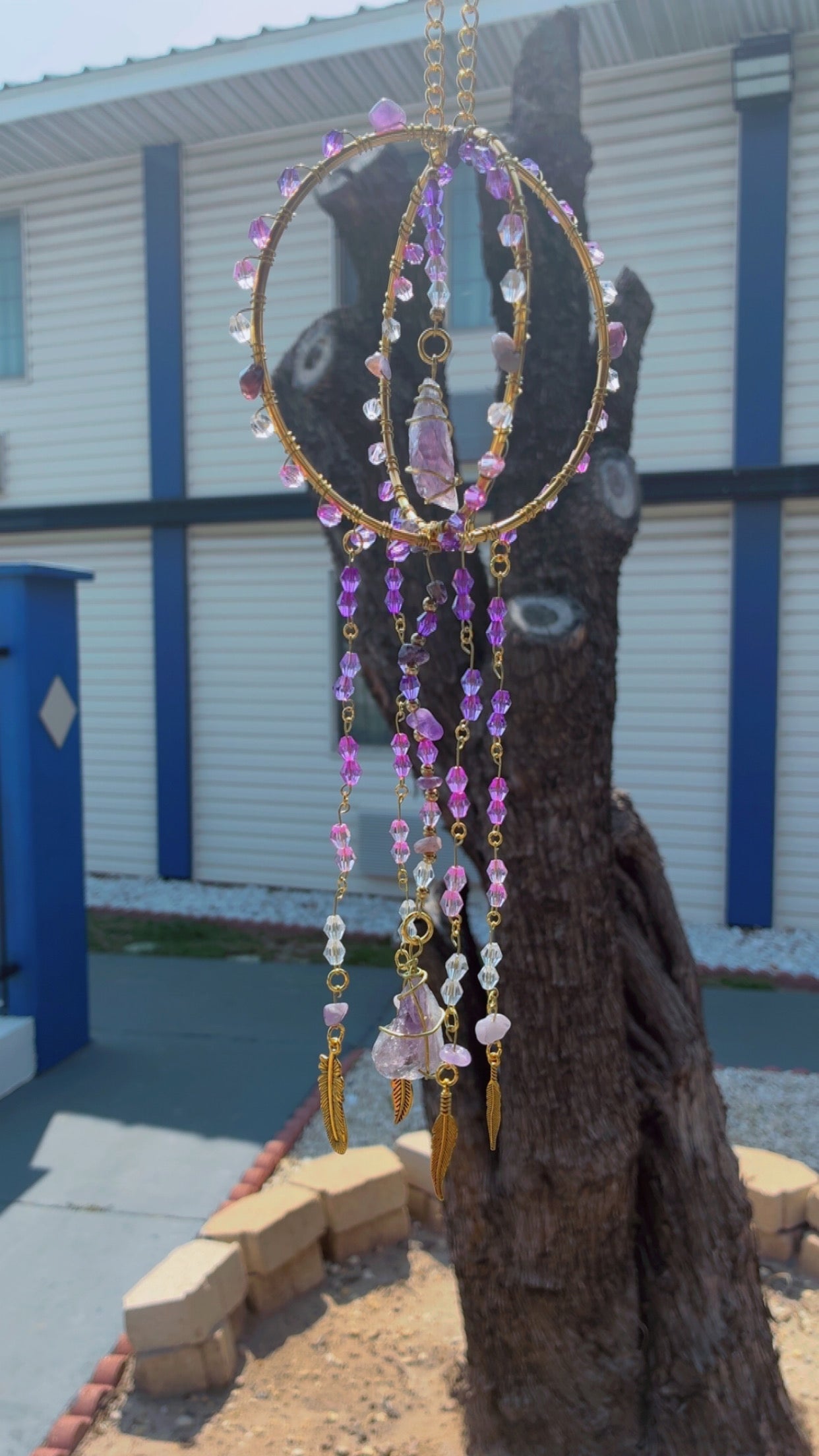 "Amethyst Dreams Teardrop Suncatcher"