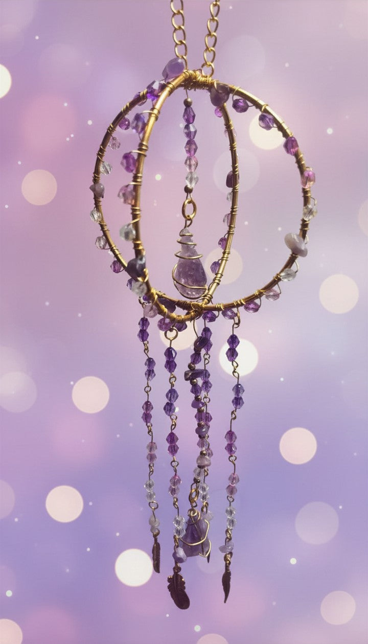 "Amethyst Dreams Teardrop Suncatcher"